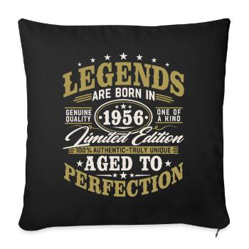 Cadeau d’anniversaire vintage vintage rétro de 1956 - Housse de coussin décorative 45 x 45 cm - noir - Devant