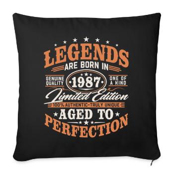 1987 Jahrgang Vintage Geburtstag Geschenk Retro - Sofakissenbezug 45 x 45 cm - Schwarz - Vorne