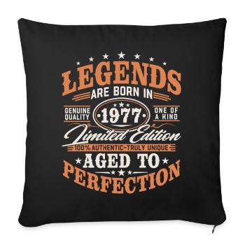 1977 Jahrgang geboren Legenden Vintage Geburtstag - Sofakissenbezug 45 x 45 cm - Schwarz - Vorne