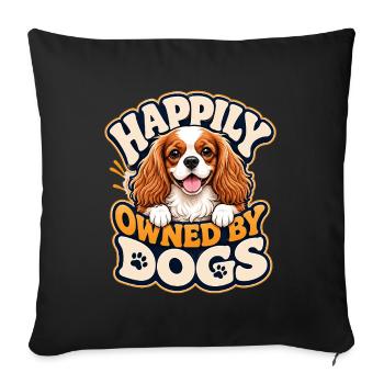 Kavallerier King Charles Spaniel - Sofakissenbezug 45 x 45 cm - Schwarz - Vorne