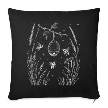 Bees in the grass - Sofa pillowcase 17,3'' x 17,3'' (45 x 45 cm) - black - Front