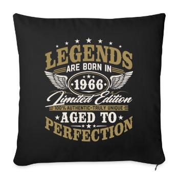 1966 Jahrgang geboren Geburtstag Vintage Geschenk - Sofakissenbezug 45 x 45 cm - Schwarz - Vorne