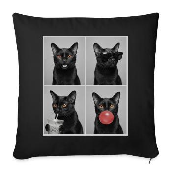 Cats Bombay Cat - Housse de coussin décorative 45 x 45 cm - noir - Devant