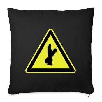 Plaque de snowboard - Housse de coussin décorative 45 x 45 cm - noir - Devant