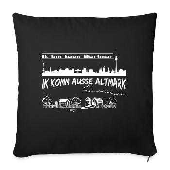 Ik bin keen Berliner - Sofakissenbezug 45 x 45 cm - Schwarz - Vorne