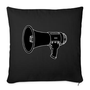 Mégaphone 2 - Housse de coussin décorative 45 x 45 cm - noir - Devant