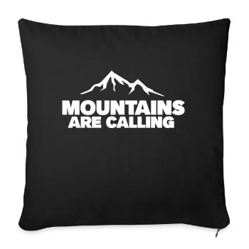 Mountains! Rockclimbing! Hike! Mountains! - Sofa pillowcase 17,3'' x 17,3'' (45 x 45 cm) - black - Front