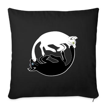 psychedelisch Katzen - Sofakissenbezug 45 x 45 cm - Schwarz - Vorne