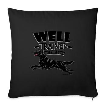 Flattie Well Trained - Sofa pillowcase 17,3'' x 17,3'' (45 x 45 cm) - black - Front