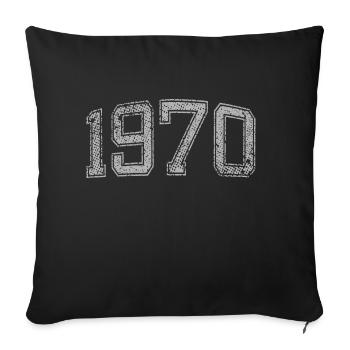 1970 vintage - Sofa pillowcase 17,3'' x 17,3'' (45 x 45 cm) - black - Front