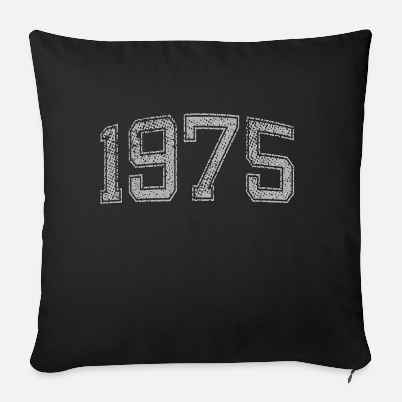 1975 années - Housse de coussin décorative 45 x 45 cm - noir