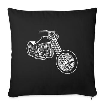 Chopper / Bobber Motorcycle 01_white - Sofa pillowcase 17,3'' x 17,3'' (45 x 45 cm) - black - Front