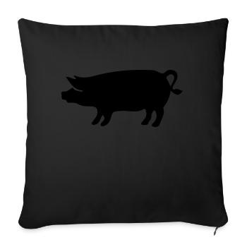 pig - Sofa pillowcase 17,3'' x 17,3'' (45 x 45 cm) - black - Front
