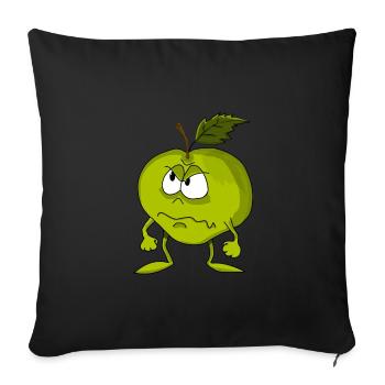 Grim green apple face - Sofa pillowcase 17,3'' x 17,3'' (45 x 45 cm) - black - Front