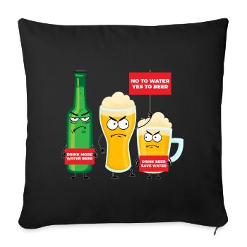 Save Water Drink Beer - Sofa pillowcase 17,3'' x 17,3'' (45 x 45 cm) - black - Front