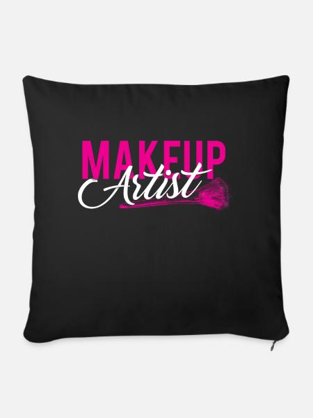 Make Up Artist MUA Kosmetikerin Schminke Makeup - Sofakissenbezug 45 x 45 cm - Schwarz