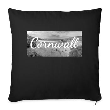 Retro Lettering at Cornwall England - Sofakissenbezug 45 x 45 cm - Schwarz - Vorne