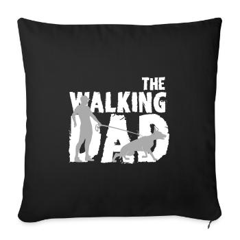 Dog and man in the shadow path - Sofa pillowcase 17,3'' x 17,3'' (45 x 45 cm) - black - Front