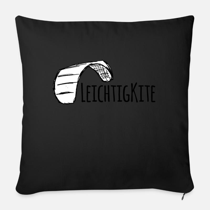 Kite Drachen "Leichtigkite" - Sofakissenbezug 45 x 45 cm - Schwarz