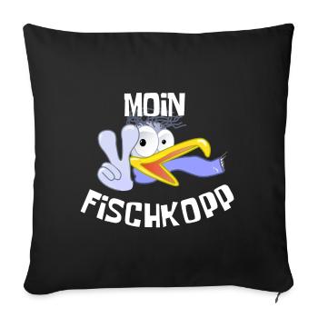 Moin Fischkopp - Sofakissenbezug 45 x 45 cm - Schwarz - Vorne