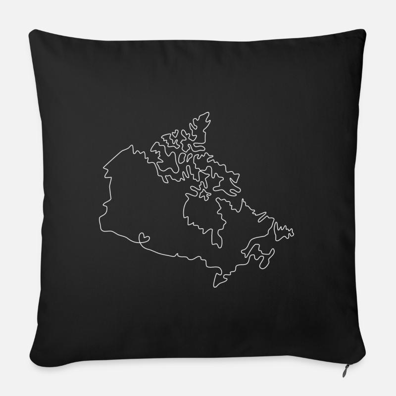 KANADA Herz - Sofakissenbezug 45 x 45 cm - Schwarz