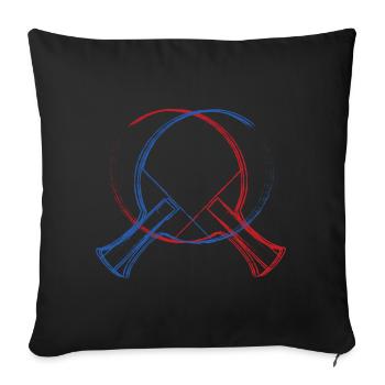 Table tennis table tennis - Sofa pillowcase 17,3'' x 17,3'' (45 x 45 cm) - black - Front