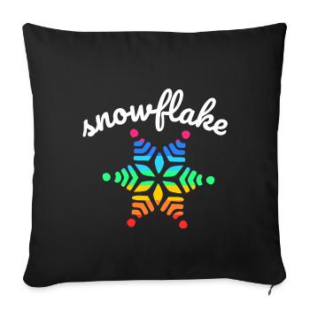 Regenbogen Schnee - Sofakissenbezug 45 x 45 cm - Schwarz - Vorne