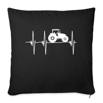 tracteur pulse blanc - Housse de coussin décorative 45 x 45 cm - noir - Devant