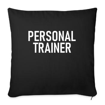 Personal Trainer - Entraînement - Sports - Gym - Fitness - Housse de coussin décorative 45 x 45 cm - noir - Devant