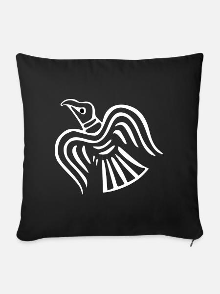 Raven Wickinger Viking Tyr Thor Nordic mythology - Sofa pillowcase 17,3'' x 17,3'' (45 x 45 cm) - black