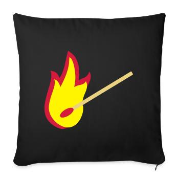 fire - Sofa pillowcase 17,3'' x 17,3'' (45 x 45 cm) - black - Front