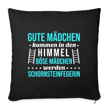 Schornsteinfegerin Mädchen Frau Kaminfegerin Kamin - Sofakissenbezug 45 x 45 cm - Schwarz - Vorne