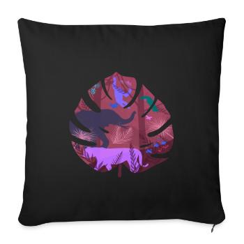 Jungle animals - Sofa pillowcase 17,3'' x 17,3'' (45 x 45 cm) - black - Front