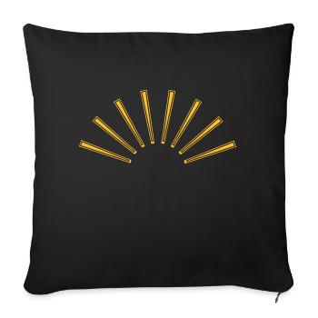 rayons de soleil rétro - Housse de coussin décorative 45 x 45 cm - noir - Devant