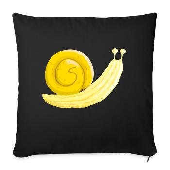 Banana snail - Sofa pillowcase 17,3'' x 17,3'' (45 x 45 cm) - black - Front