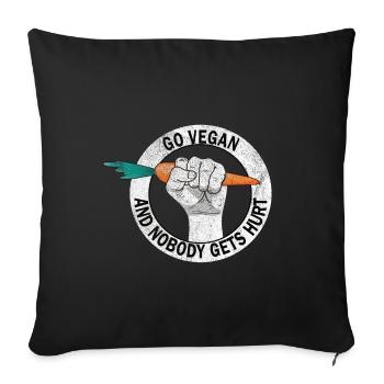 Devenir végétalien et personne ne fera de mal au véganisme - Housse de coussin décorative 45 x 45 cm - noir - Devant