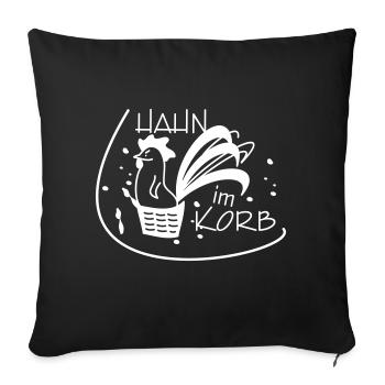 Hahn im Korb - Sofakissenbezug 45 x 45 cm - Schwarz - Vorne