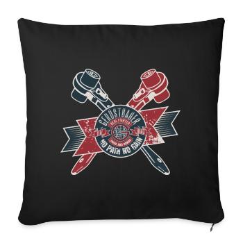 Gerüstbauer Shirt bedruckt in top Markenqualität - Sofakissenbezug 45 x 45 cm - Schwarz - Vorne