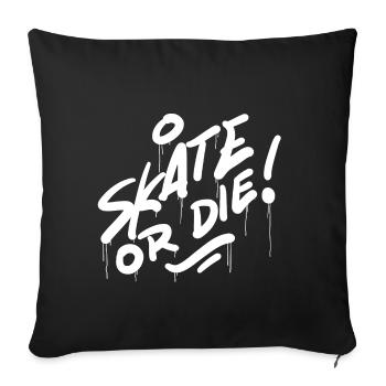 Skate - Sofa pillowcase 17,3'' x 17,3'' (45 x 45 cm) - black - Front