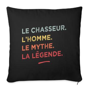 le chasseur - Housse de coussin décorative 45 x 45 cm - noir - Devant