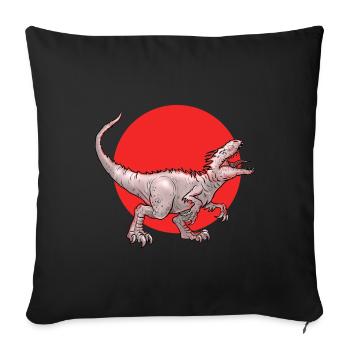 Dino shirt. Dinosaur Raptor Dominosaurus. - Sofa pillowcase 17,3'' x 17,3'' (45 x 45 cm) - black - Front