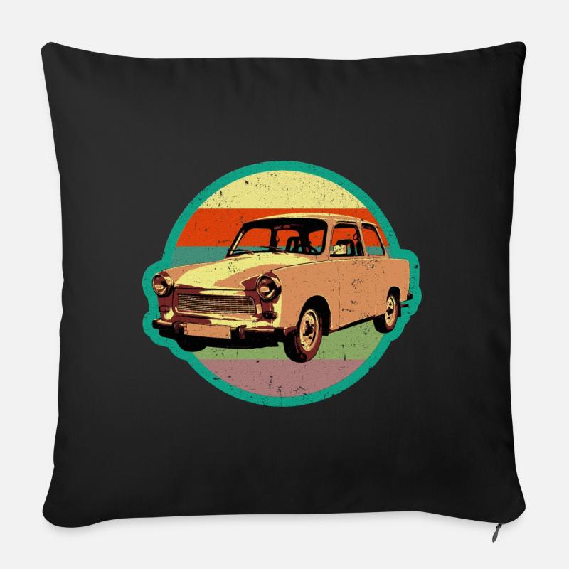 Coole Trabi DDR Pappe im retro used look - Sofakissenbezug 45 x 45 cm - Schwarz