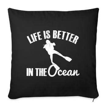 Plongée plongée - Housse de coussin décorative 45 x 45 cm - noir - Devant