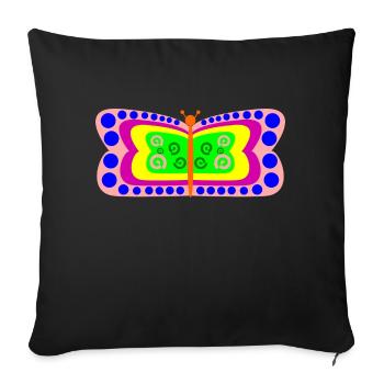 Butterfly - Sofa pillowcase 17,3'' x 17,3'' (45 x 45 cm) - black - Front