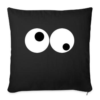 Paire d'yeux Crazy look - Housse de coussin décorative 45 x 45 cm - noir - Devant