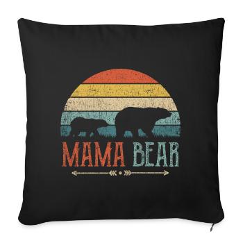 Mama Bär Mutter Frau Geschenk Eltern Paare Frauen - Sofakissenbezug 45 x 45 cm - Schwarz - Vorne