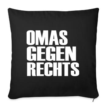 Omas gegen rechts - Sofakissenbezug 45 x 45 cm - Schwarz - Vorne