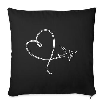 Flugzeuge, Aircraft, Aviation Pilot Plane Spotting - Sofakissenbezug 45 x 45 cm - Schwarz - Vorne