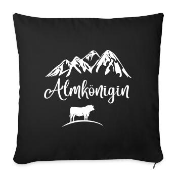 Alm Berge Tirol Schweiz Bayern Almkönigin Kuh Berg - Sofakissenbezug 45 x 45 cm - Schwarz - Vorne