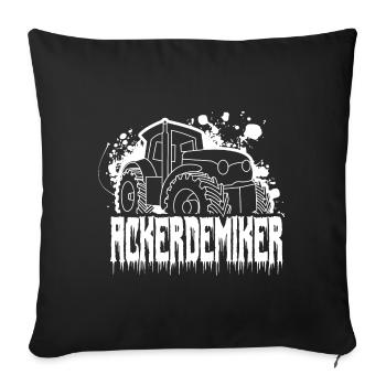 Acker demiker Spruch mit einem Trecker Splash - Sofakissenbezug 45 x 45 cm - Schwarz - Vorne